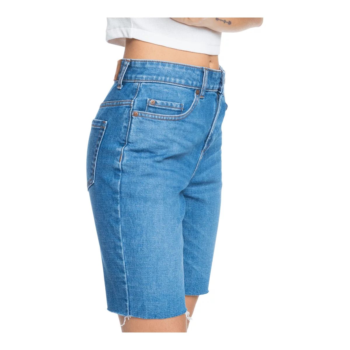 Roxy Women's Midnight Circle Long Denim Shorts