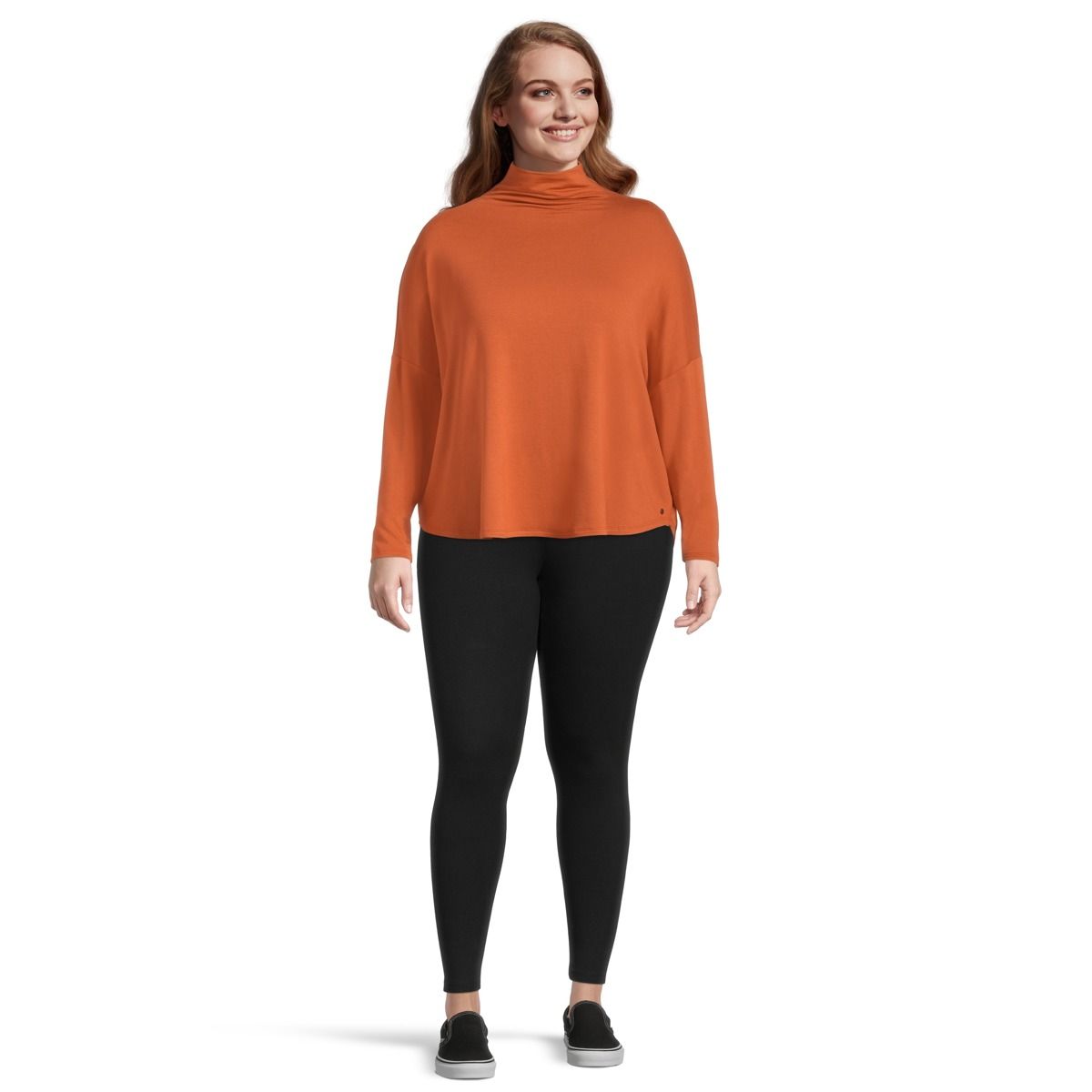 Ripzone Women's Rylee Long Sleeve Mock Neck Casual Shirt, Plus Size