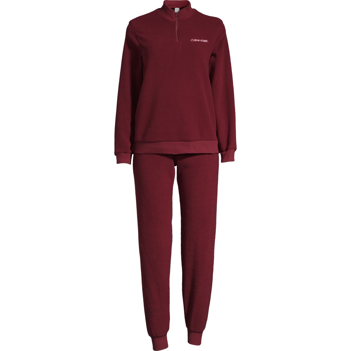 Calvin Klein Women's Quarter Zip Fleece Sweater and Jogger Pants Set