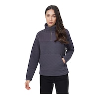 Tentree Women's 1/4 Zip Quilted Fleece Front_Flat