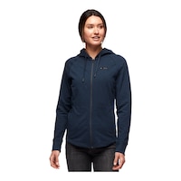 Black Diamond Women's Snow Diamond Full Zip Hoodie, Organic Cotton Front_Flat