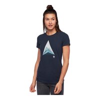 Black Diamond Women's Mountain Transparency T Shirt Front_Angled_Left