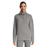 Everyday Sunday Women's The Warm Funnel Neck Fleece  Sweatshirt, Kangaroo Pocket Front_Flat