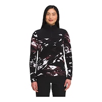 The North Face Women's Printed TKA Glacier 1/4 Zip Long Sleeve Top Front_Flat