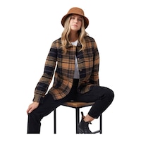 tentree Women's Flannel Utility Jacket Front_Flat