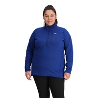 Outdoor Research Women's Plus Size Vigor Grid 1/2 Zip Fleece Top Front_Flat