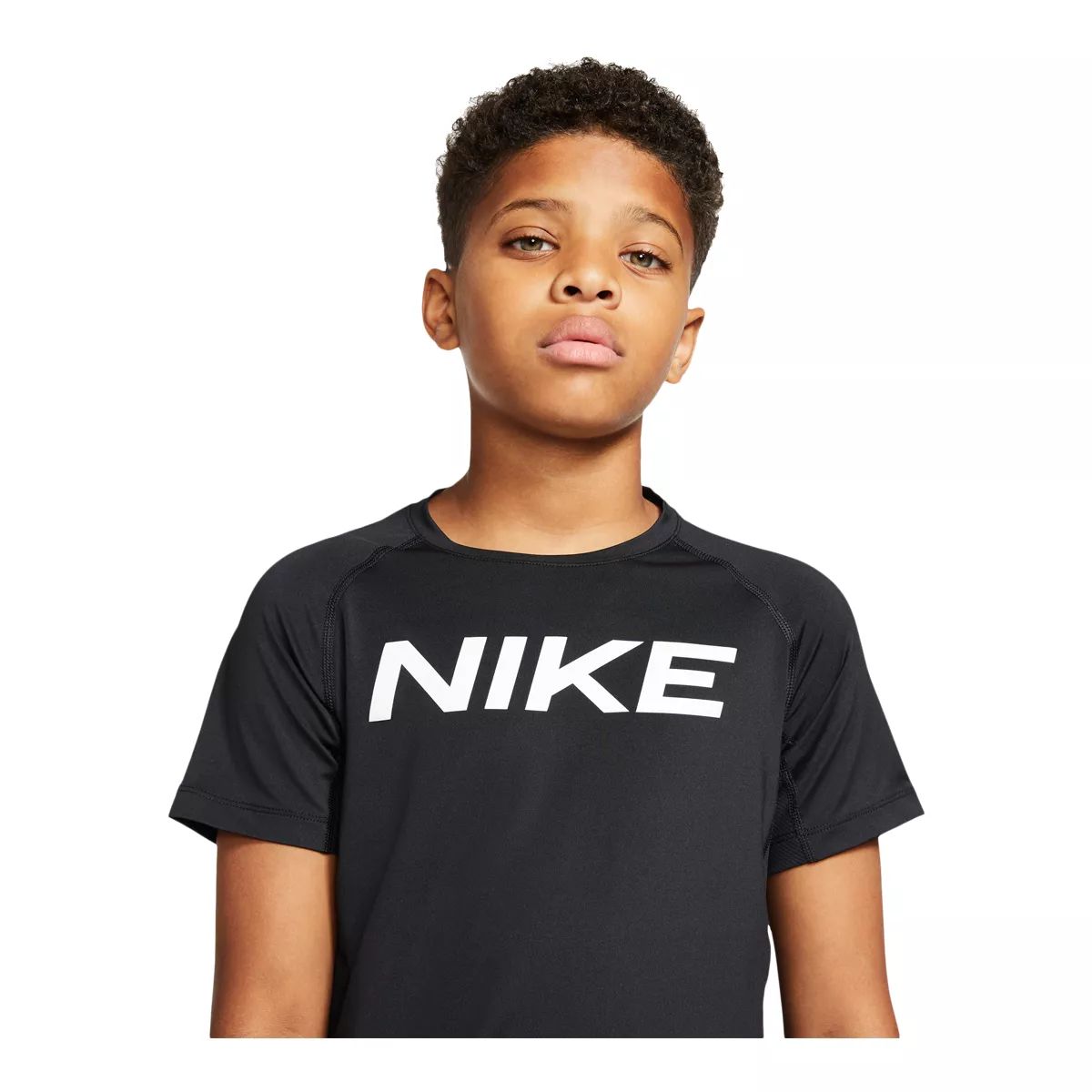 Nike Pro Boys' Fitted T Shirt, Kids, Crewneck, Mesh