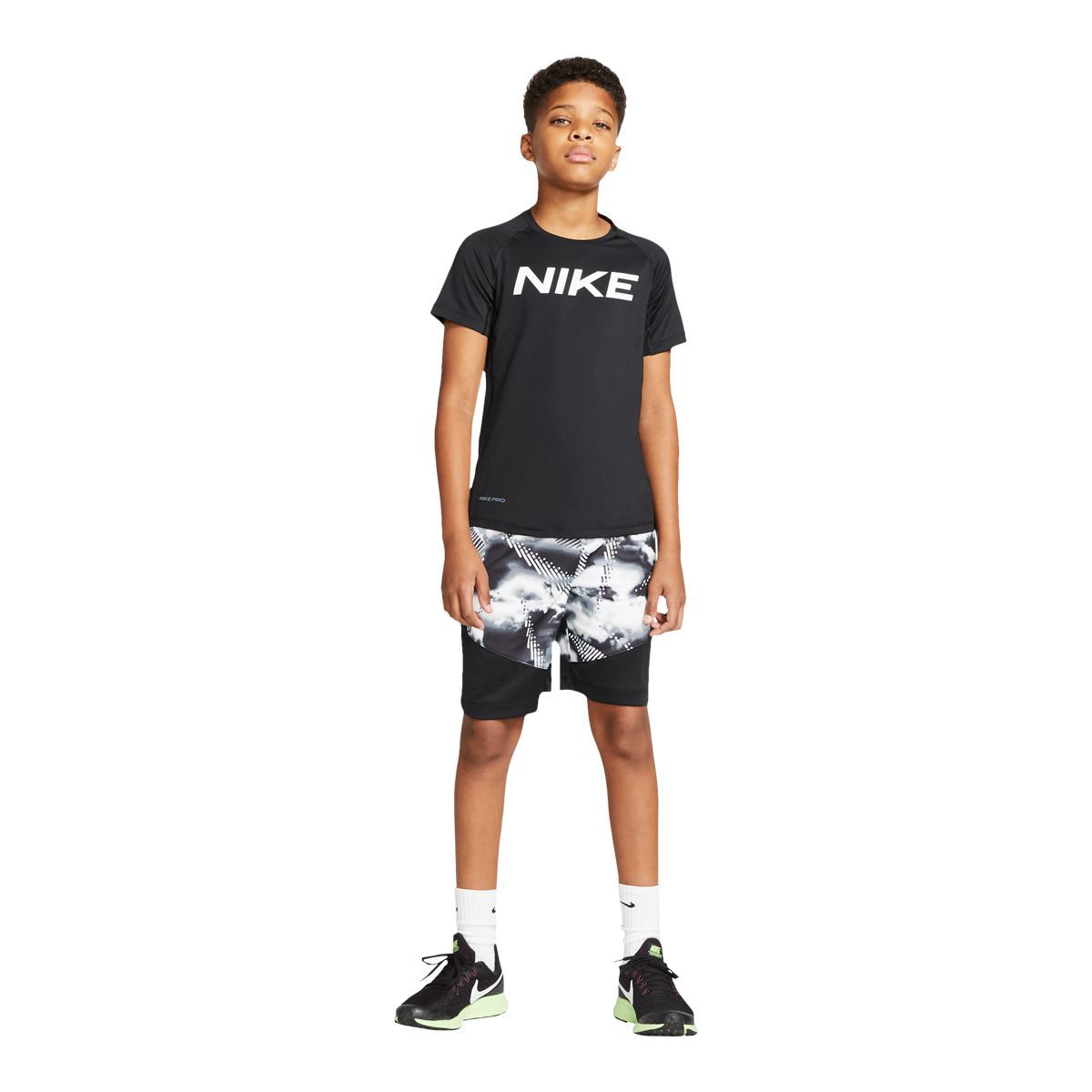 Nike Pro Boys' Fitted T Shirt, Kids, Crewneck, Mesh