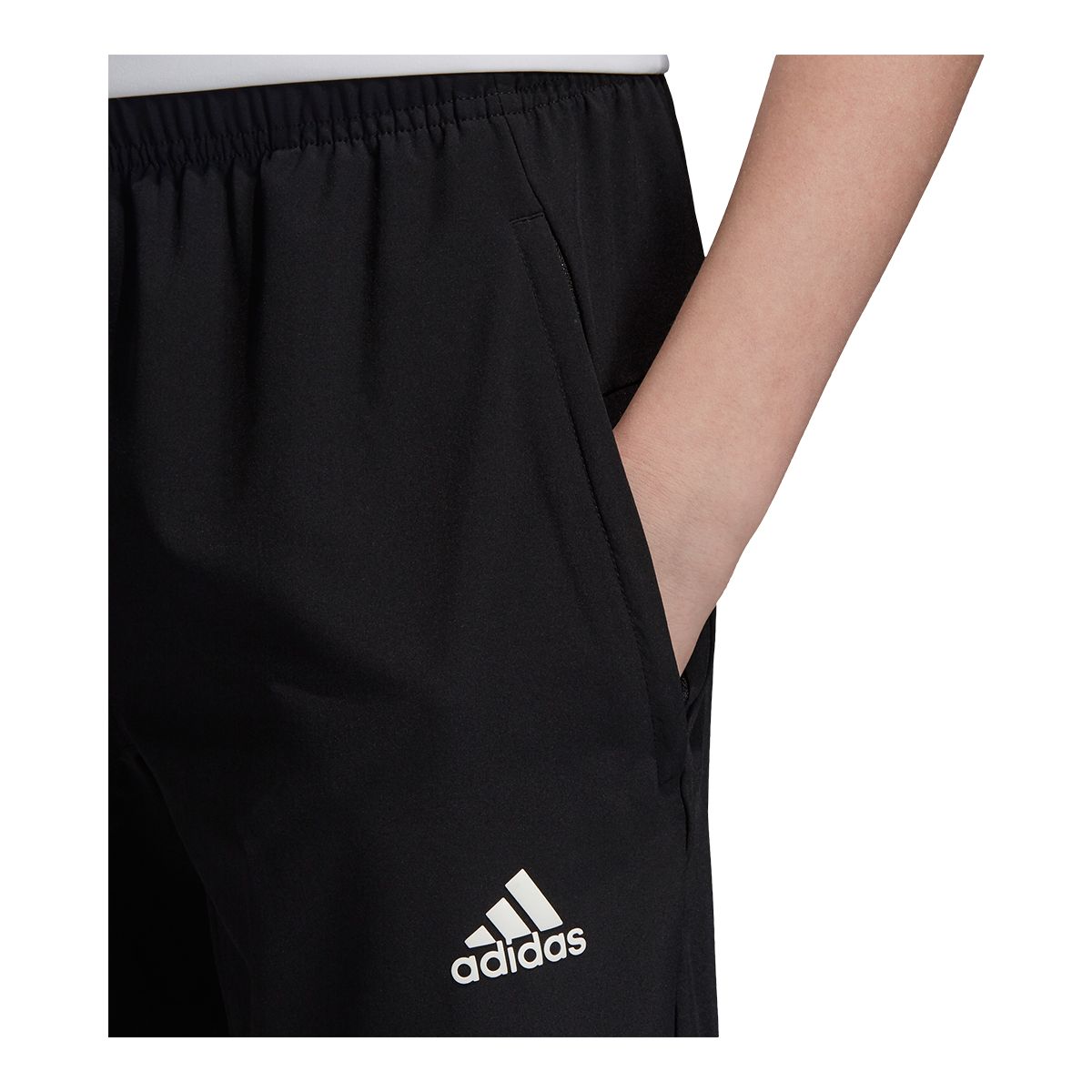 adidas Boys' Woven Tapered Track Pants, Kids', Polyester, Athletic, Sports