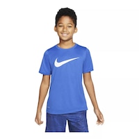 Nike Boys' Dri-FIT Legend Swoosh T Shirt, Kids, Crewneck, Quick Dry, Graphic Front_Flat