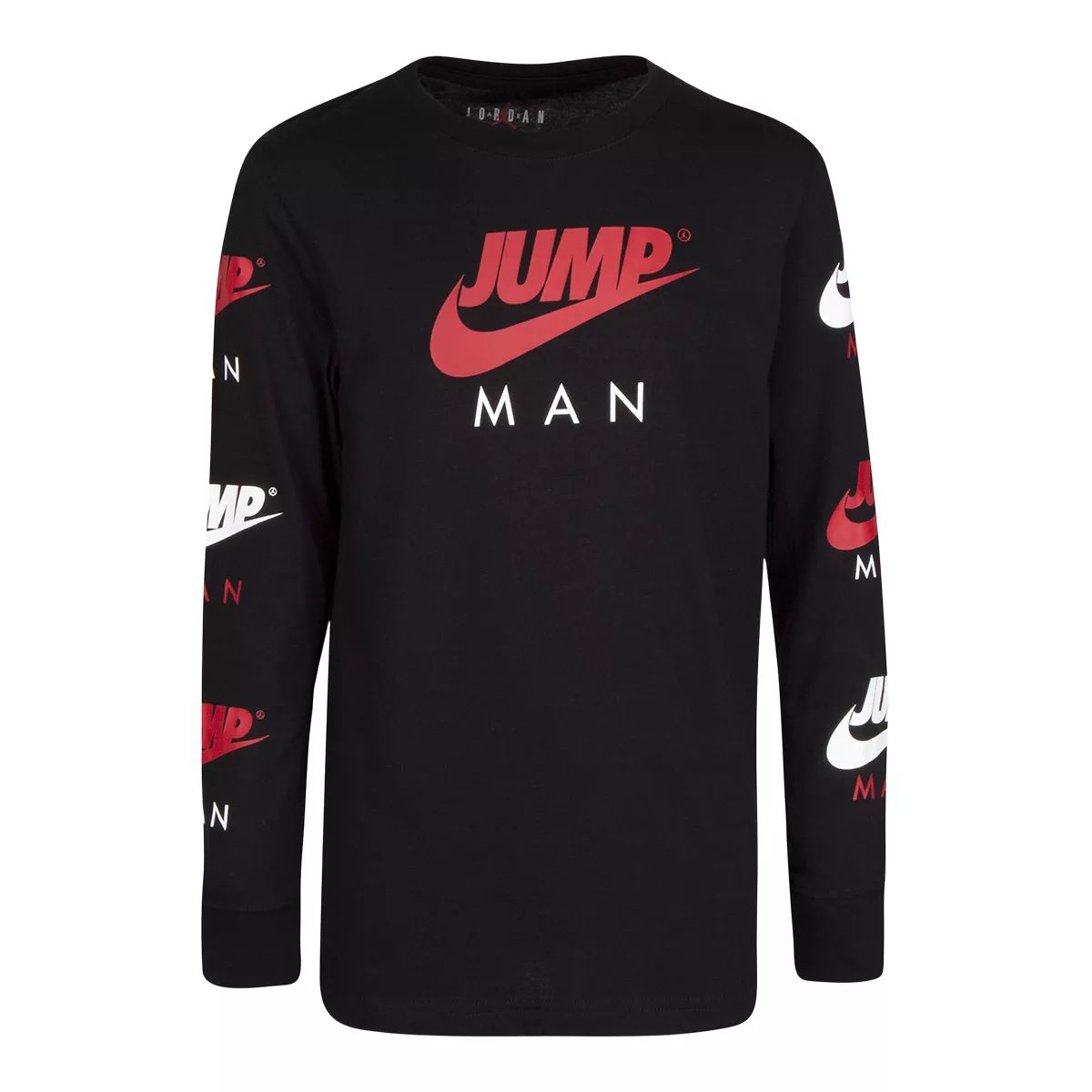 Jordan Boys' Jumpman Graphic Long Sleeve Shirt, Kids', Crewneck, Cotton, Graphic