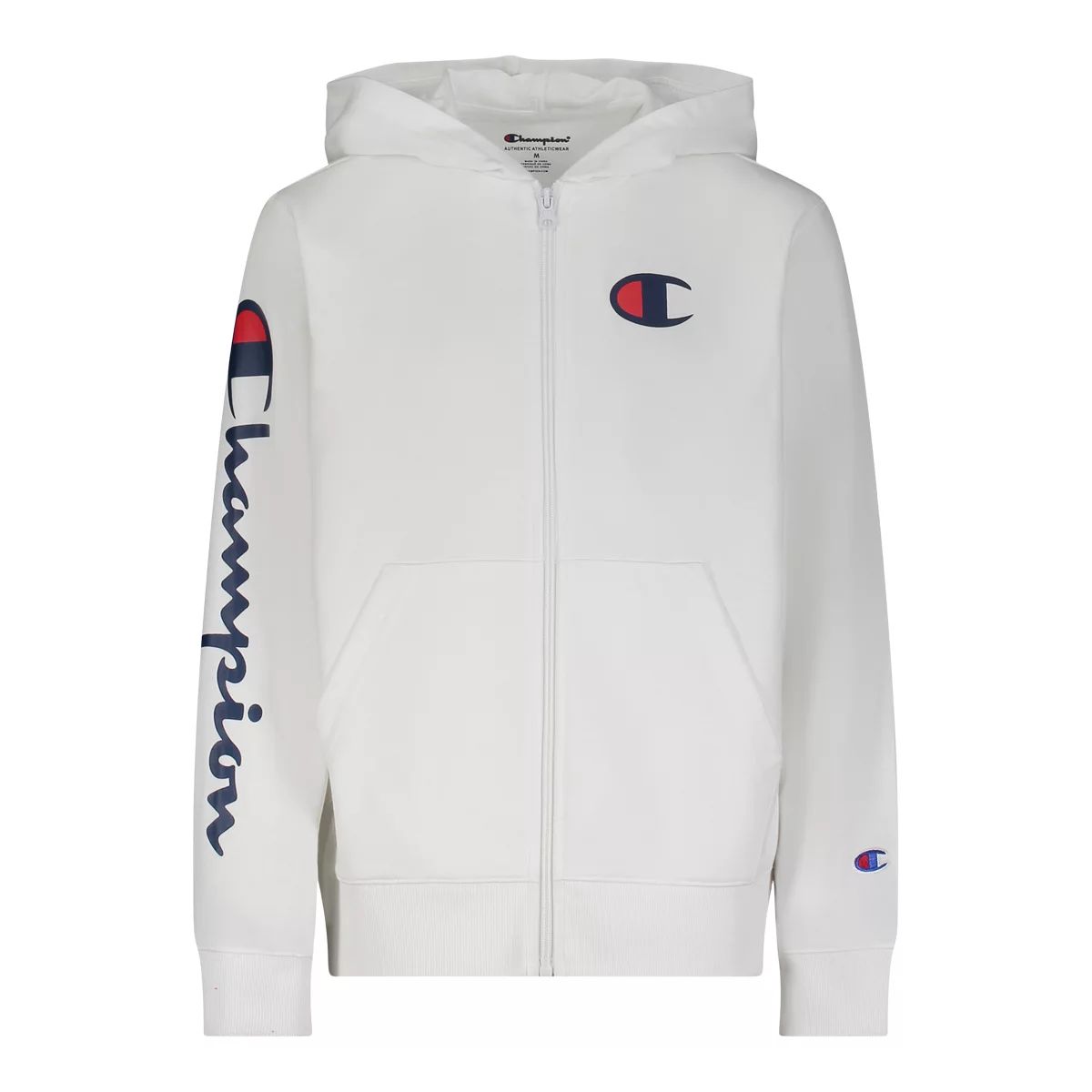 Champion Boys' Classic Script Sleeve Full Zip Hoodie