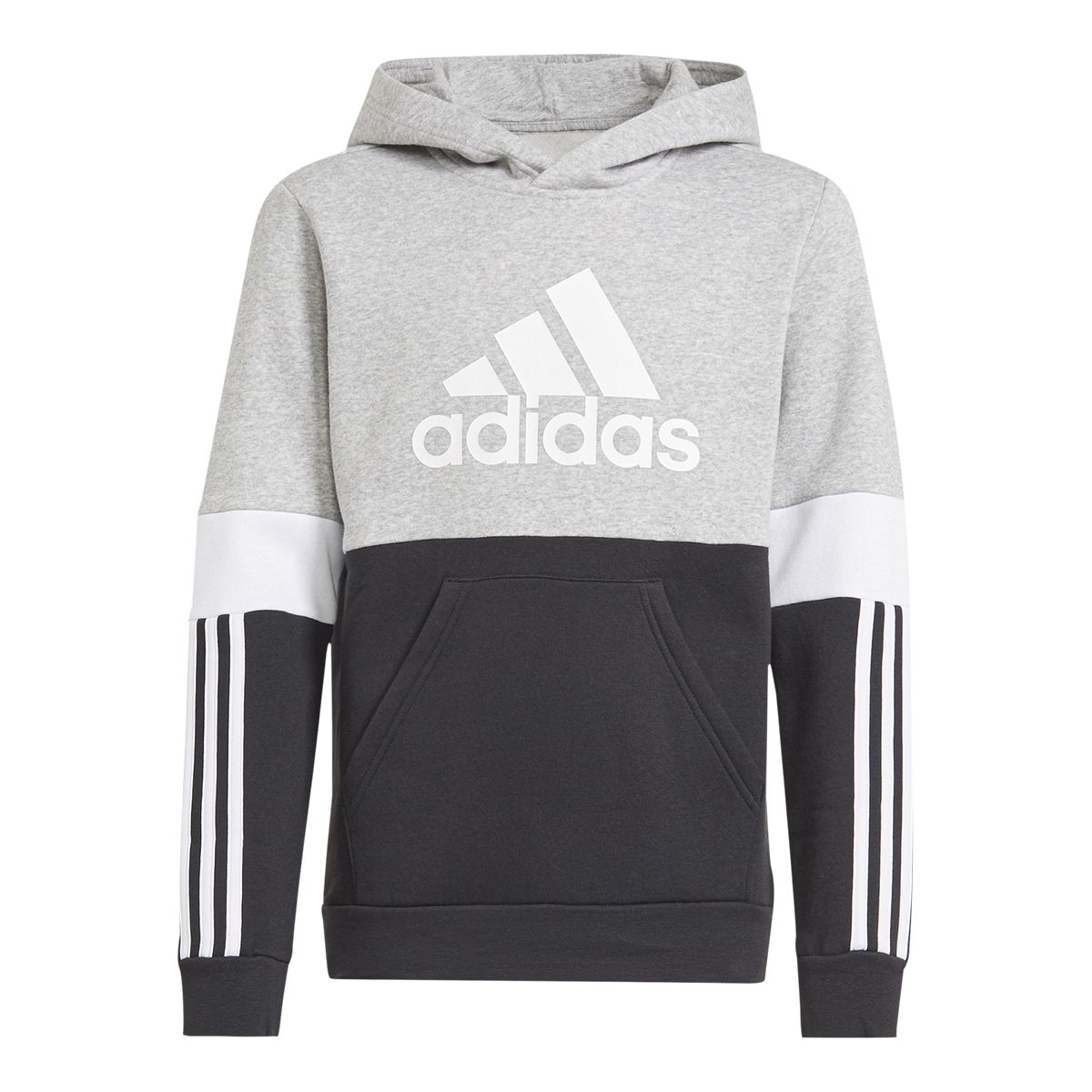 adidas Boys' Colorblock Badge of Sport Hoodie, Kids', Pullover, Fleece, Kangaroo Pocket