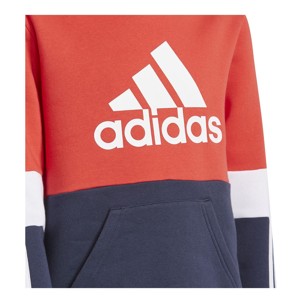 adidas Boys' Colorblock Badge of Sport Hoodie, Kids', Pullover, Fleece, Kangaroo Pocket