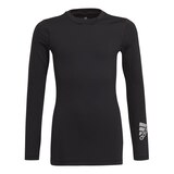 adidas Boys' Tech Fit Long Sleeve Shirt, Kids, Crewneck, Quick Dry Front_Flat