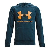 Under Armour Boys' Rival Hoodie, Kids', Pullover, Fleece, Lightweight, Kangaroo Pocket Front_Flat