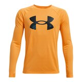 Under Armour Boys' Tech Logo Fill Long Sleeve Shirt, Kids, Crewneck, Quick Dry Front_Flat