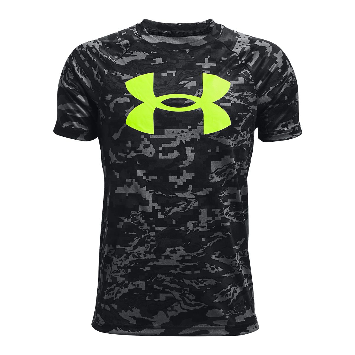 Under Armour Boys' Tech Big Logo Printed T Shirt, Kids, Crewneck, Quick Dry, Graphic