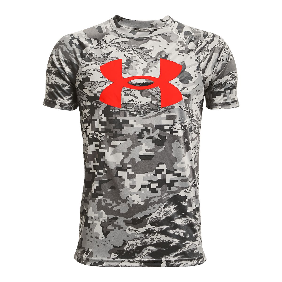 Under Armour Boys' Tech Big Logo Printed T Shirt, Kids, Crewneck, Quick Dry, Graphic