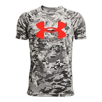 Under Armour Boys' Tech Big Logo Printed T Shirt, Kids, Crewneck, Quick Dry, Graphic Front_Flat
