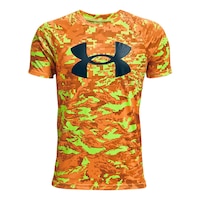 Under Armour Boys' Tech Big Logo Printed T Shirt, Kids, Crewneck, Quick Dry, Graphic Front_Flat