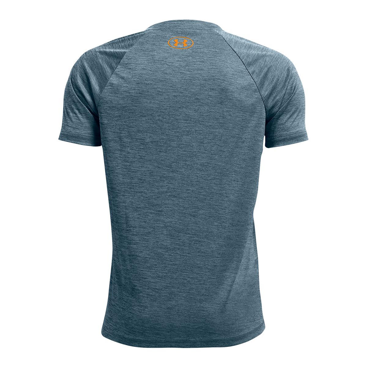 Under Armour Boys' Tech Split Logo Hybrid T Shirt, Kids, Crewneck, Quick Dry