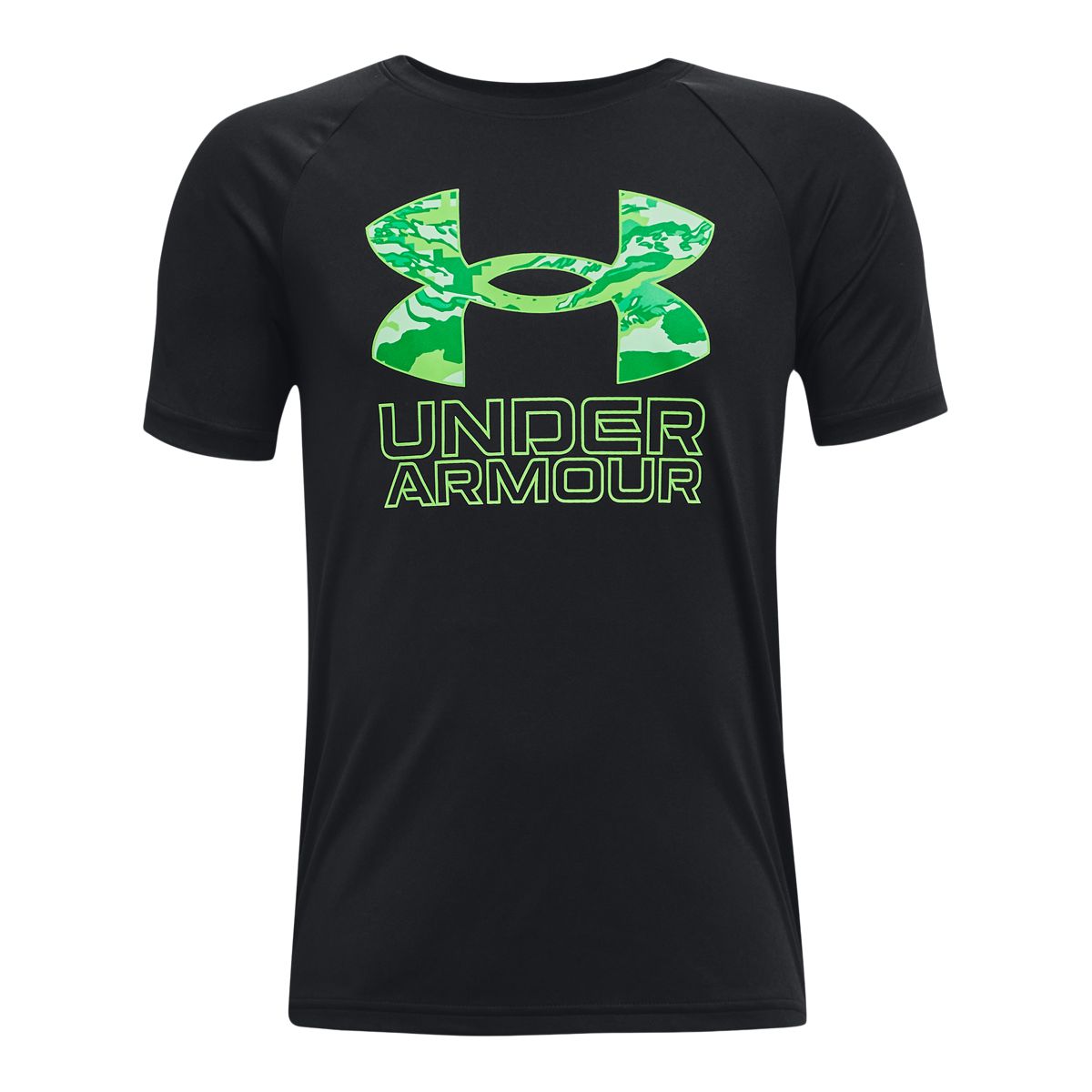 Under Armour Boys' Tech Hybrid Print Fill T Shirt, Kids, Crewneck, Graphic