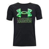 Under Armour Boys' Tech Hybrid Print Fill T Shirt, Kids, Crewneck, Graphic Front_Flat