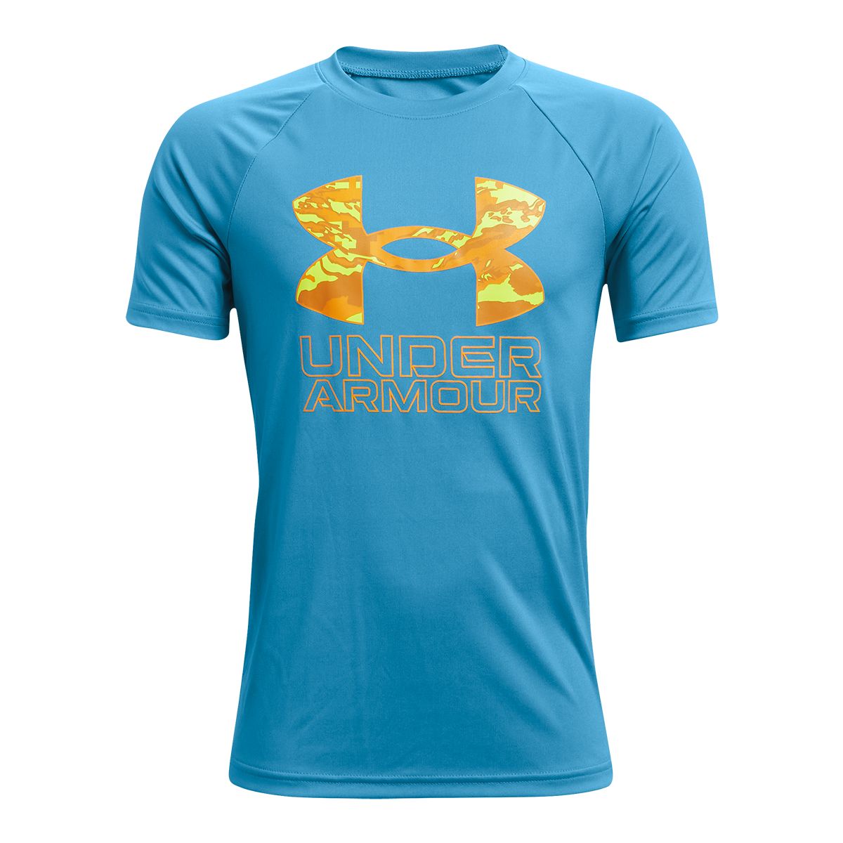 Under Armour Boys' Tech Hybrid Print Fill T Shirt, Kids, Crewneck, Graphic