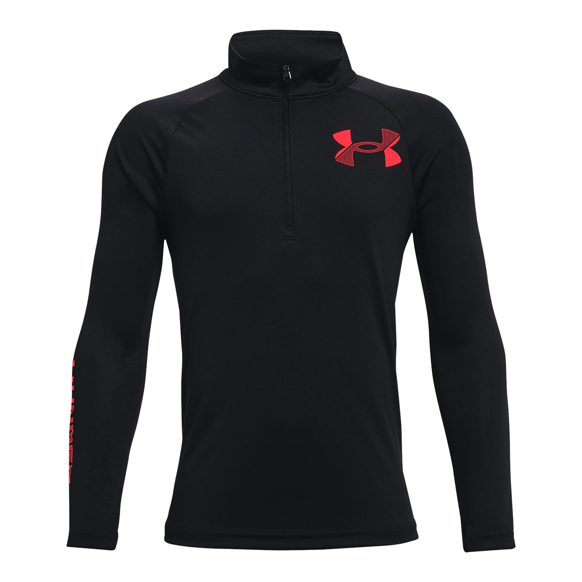 Under Armour Boys' Tech Big Logo 1/2 Zip Long Sleeve Shirt, Kids, Quick Dry