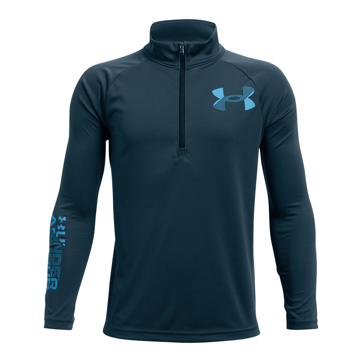 Under Armour Boys' Tech Big Logo 1/2 Zip Long Sleeve Shirt, Kids, Quick Dry