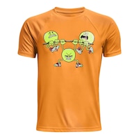 Under Armour Boys' Tech Overhead T Shirt, Kids, Crewneck, Quick Dry, Graphic Front_Flat