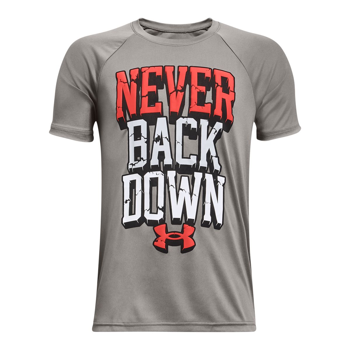 Under Armour Boys' Tech Never Back Down T Shirt, Kids, Crewneck