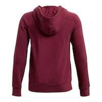 Under Armour Boys' Project Rock Rival Hoodie, Kids', Pullover, Fleece, Kangaroo Pocket Back_Flat