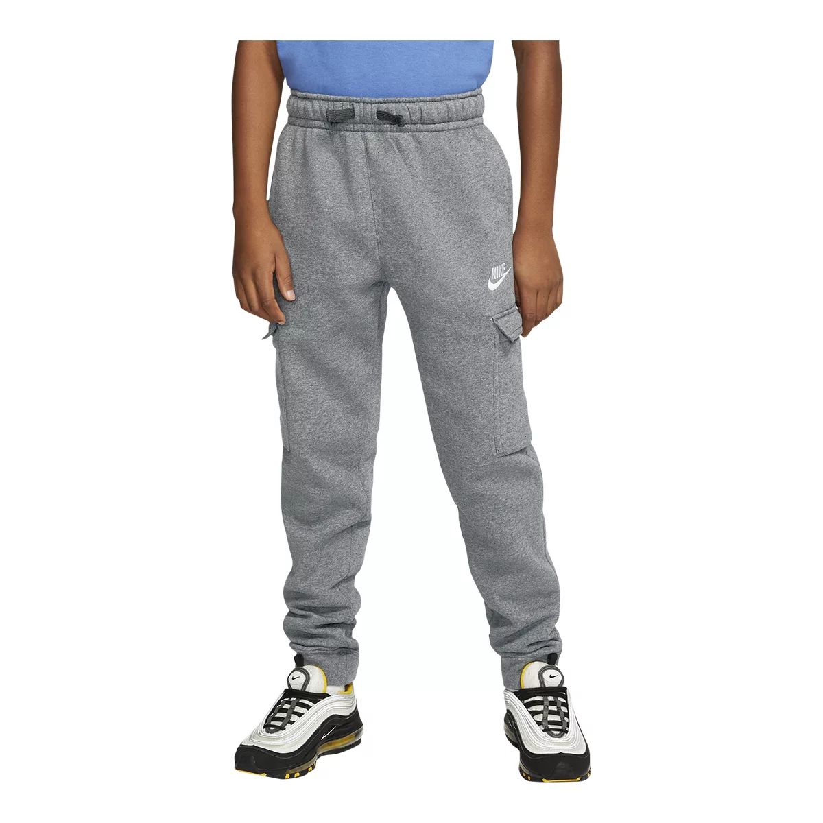 Nike Boys' Club Cargo Sweatpants, Kids', Fleece, Cuffed, Athletic