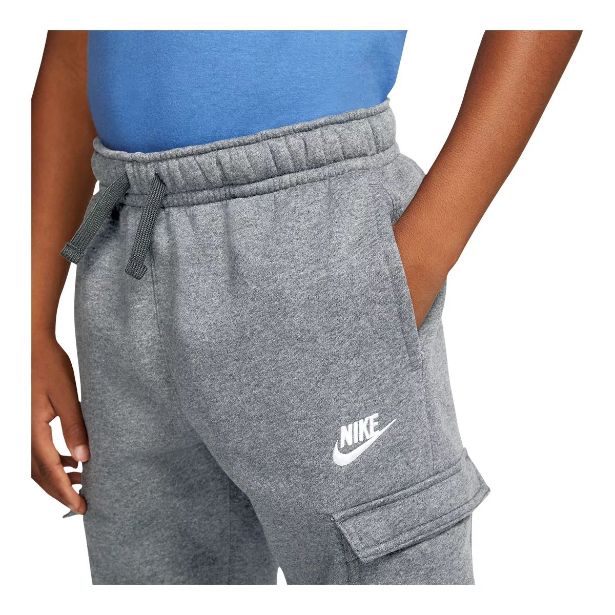 Nike Boys' Club Cargo Sweatpants, Kids', Fleece, Cuffed, Athletic