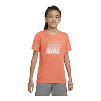 Nike Boys' Breathe Graphic T Shirt, Kids, Crewneck, Cotton Front_Flat