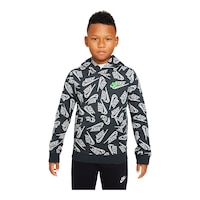 Nike Sportswear Boys' Futura All Over Print Hoodie, Kids', Pullover, Lightweight Front_Flat
