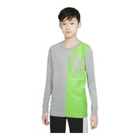 Nike Sportswear Boys' Amplify Long Sleeve Shirt, Kids', Crewneck, Cotton, Graphic Front_Flat