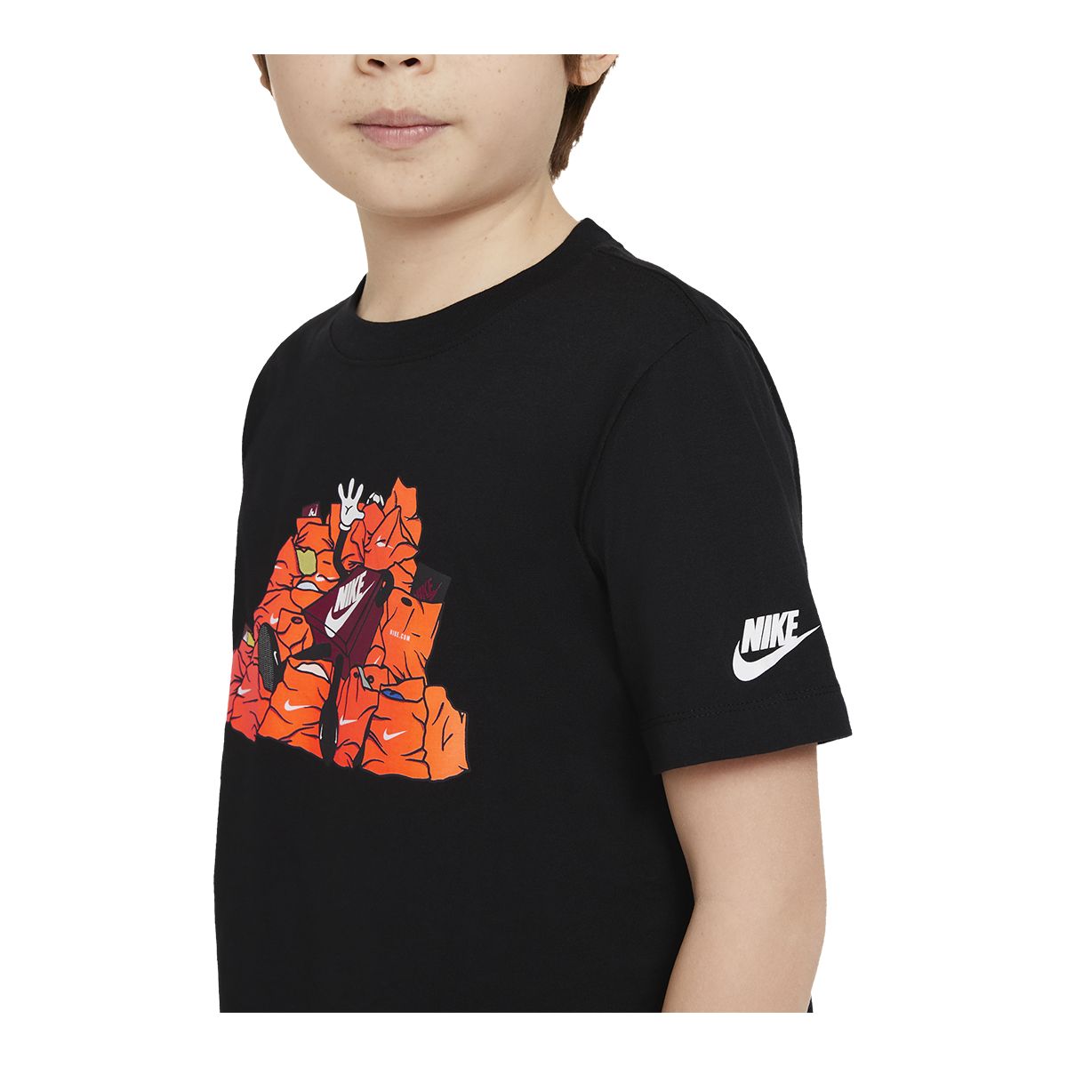 Nike Sportswear Boys' Boxy T Shirt, Kids', Crewneck, Cotton, Graphic