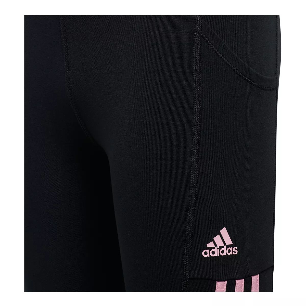 adidas Girls' Striped Leggings, Kids', Jogger, Cuffed, Athletic, Training