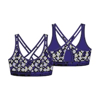 Under Armour Girls' Crossback Printed Sports Bra Composite_or_Mixed