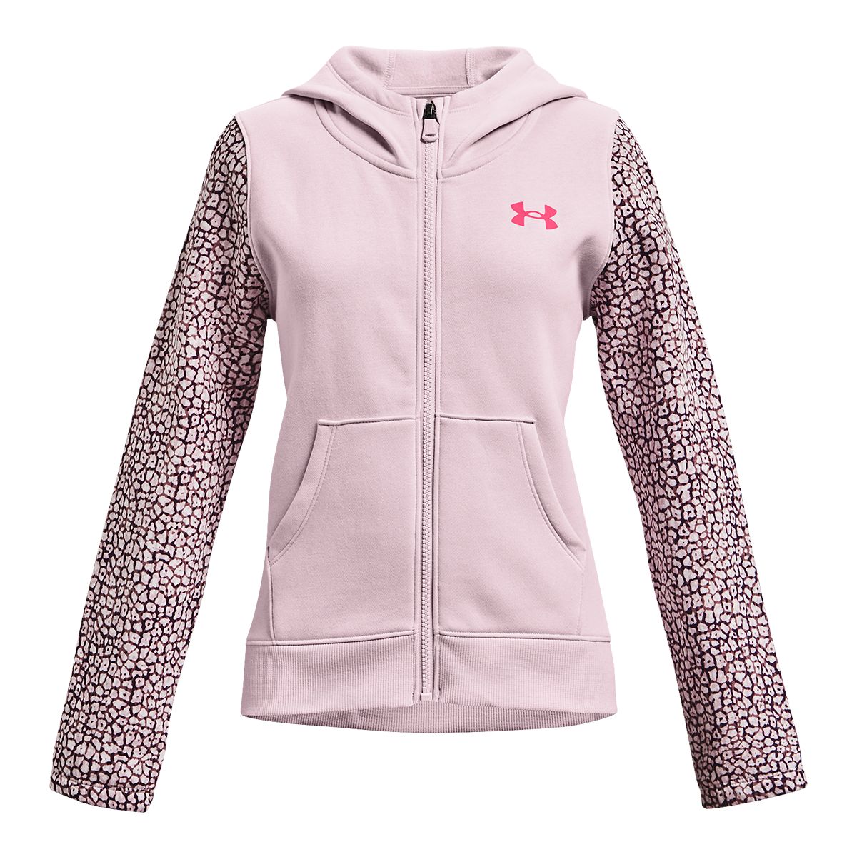 Under Armour Girls' Rival Hoodie, Kids', Full Zip, Fleece, Front Pockets