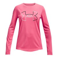 Under Armour Girls' Tech Big Logo Long Sleeve T Shirt Front_Flat