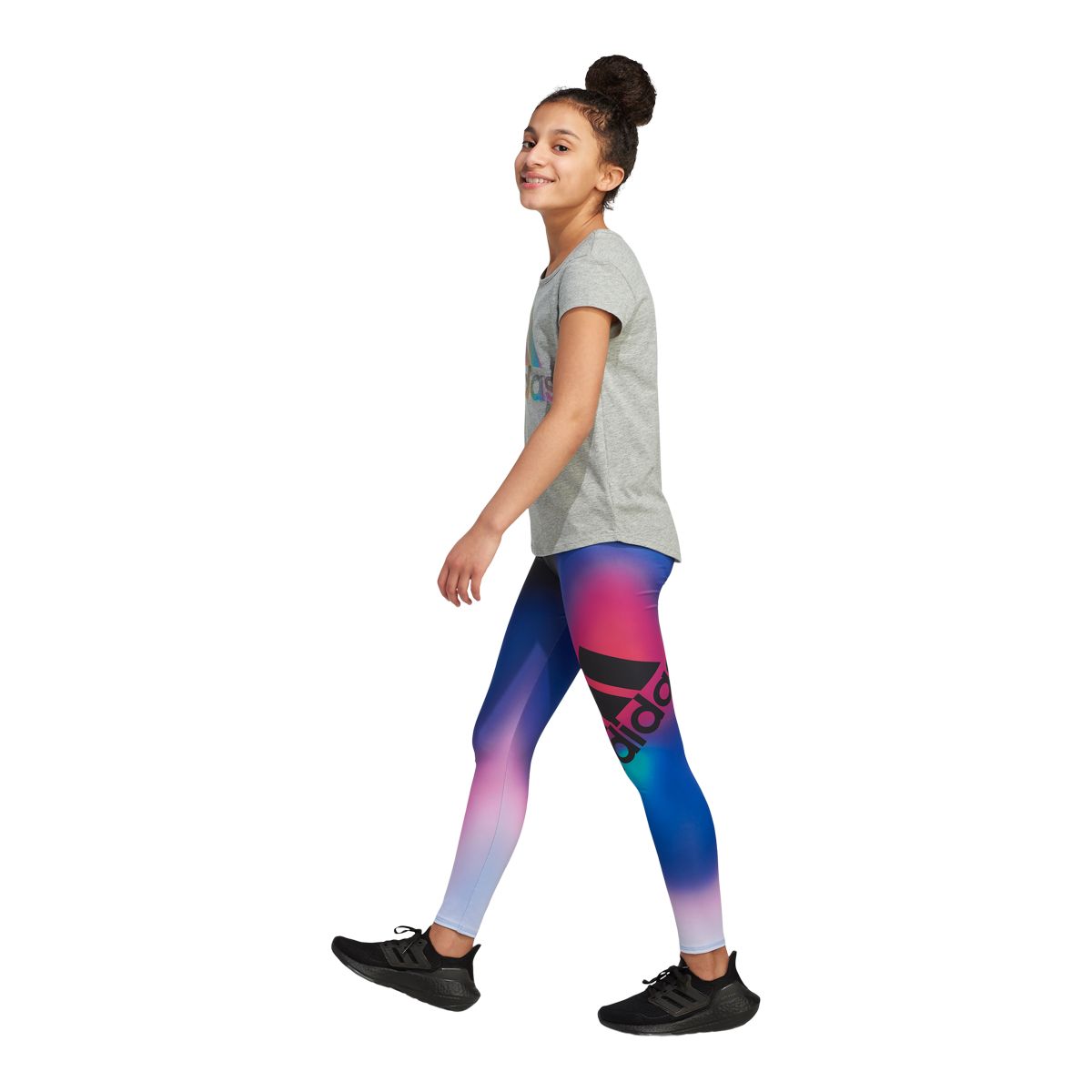 adidas Girls' Graphic Leggings, Kids', Polyester, Athletic, Training
