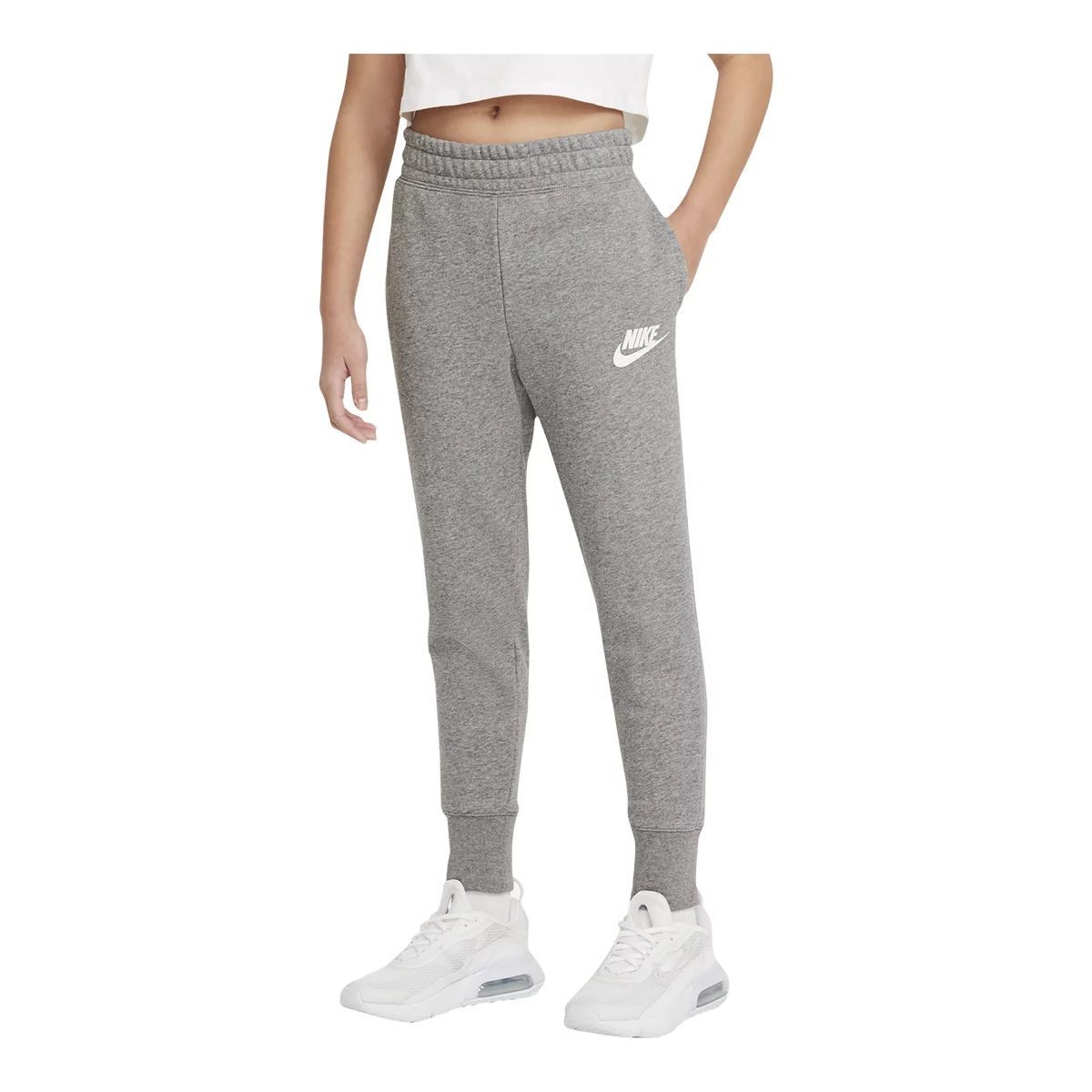 Nike Girls' Club French Terry Sweatpants  Kids' High Waisted Athletic Training
