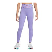 Nike Girls' Dri-FIT One Luxe All Over Print Leggings, Kids', High Waisted, Athletic Front_Flat
