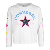 Converse Girls' Chuck Patch Boxy Long Sleeve Shirt Front_Flat