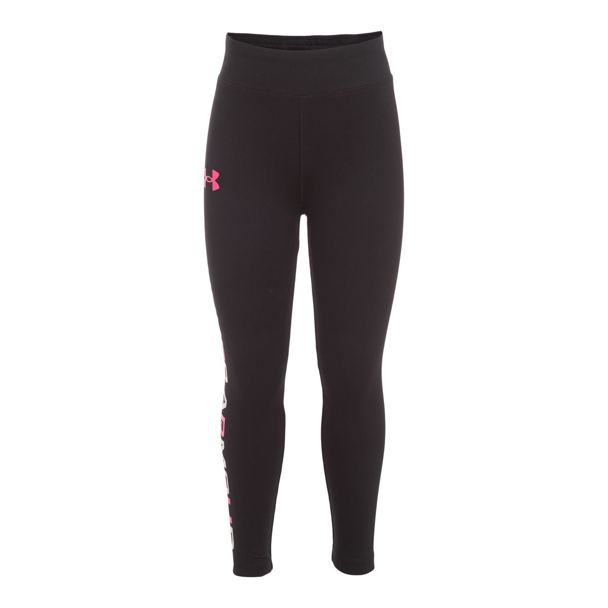 Under Armour Kids' Toddler Girls' 4-6X Wordmark Leggings, Casual, Stretch