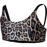 Onzie Girls' Leopard Elastic Sports Bra Front_Angled_Left